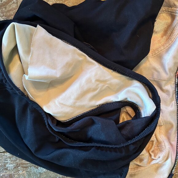 Vintage Robby Len Neon Floral Tropical Strapless Tie Front Swimsuit 16 - Picture 4 of 6